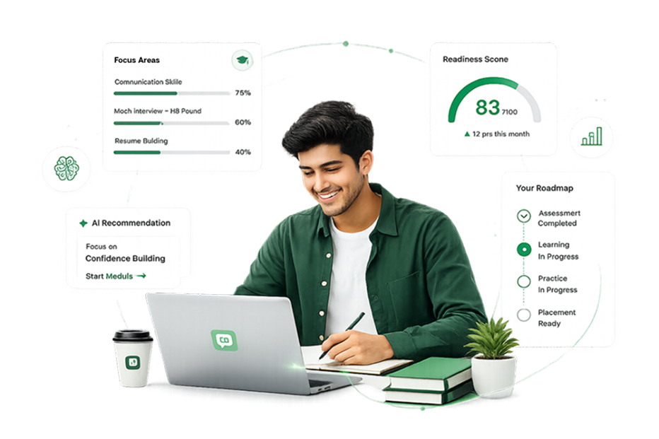 Student engaged in personalized learning path powered by COMMEX AI